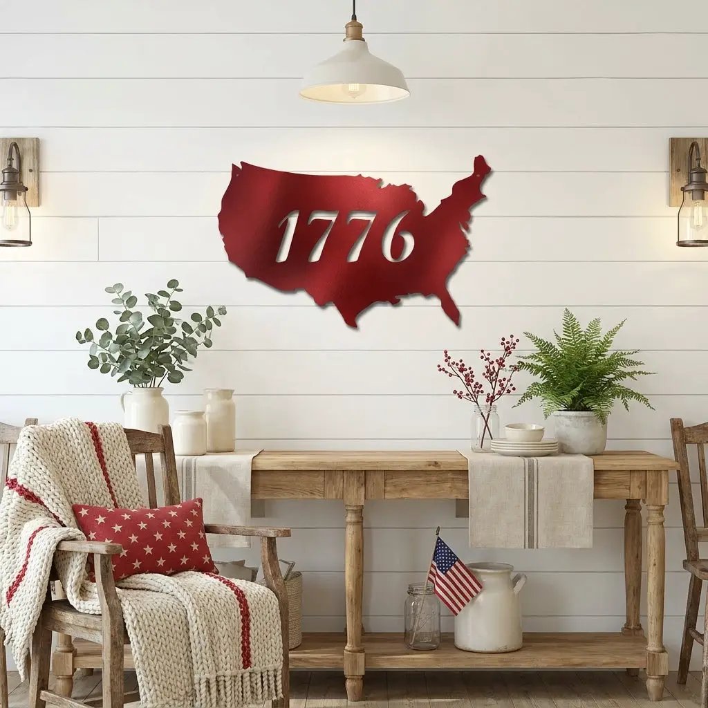 Patriotic Gift 1776 Metal Art Steel Wall Sign