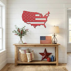 USA Flag Map Metal Wall Art – A Modern Symbol of American Pride