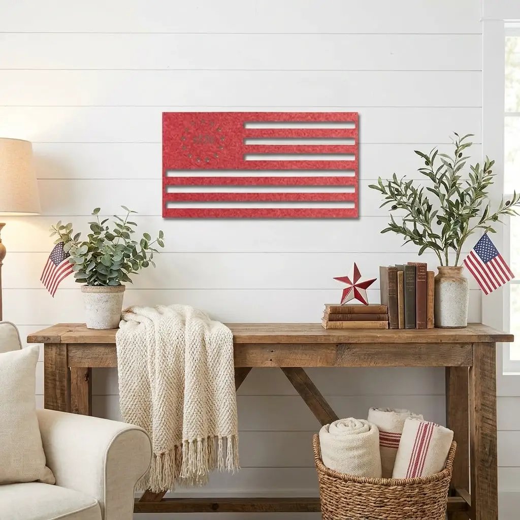 1776 American Flag Metal Art – A Bold Statement of Freedom