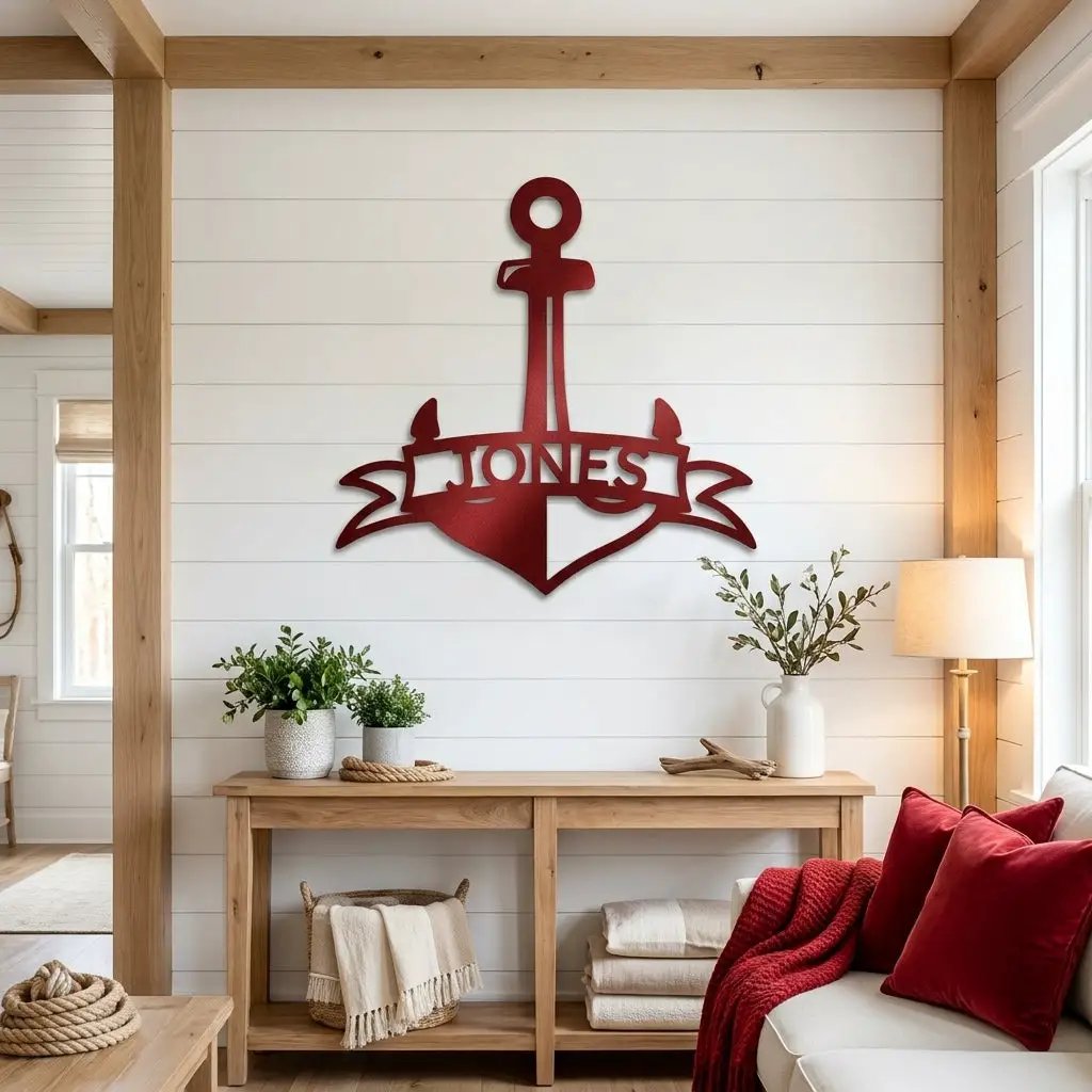 Personalized Anchor Name Metal Art – Simple, Bold, Yours