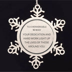 Remarkable Musician Gifts, Your dedication and hard work, Inspirational Birthday Christmas Unique Snowflake Ornament For Musician, Coworkers, Men, Women, Friends