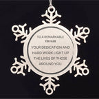Remarkable Trucker Gifts, Your dedication and hard work, Inspirational Birthday Christmas Unique Snowflake Ornament For Trucker, Coworkers, Men, Women, Friends