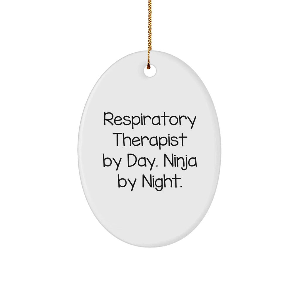 Respiratory Therapist Gifts from Friends - Inspirational Ninja by Night Oval Ornament for Christmas
