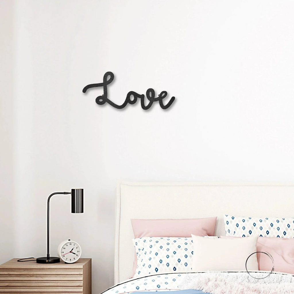 Love Script Metal Word Art Wall Sign