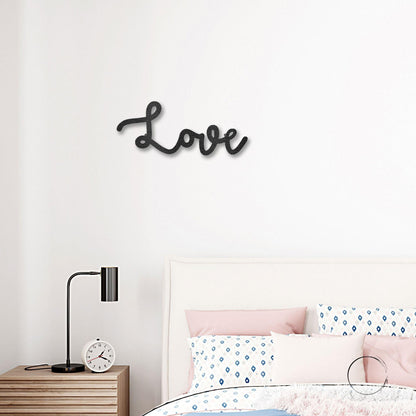Love Script Metal Word Art Wall Sign - Mallard Moon Gift Shop