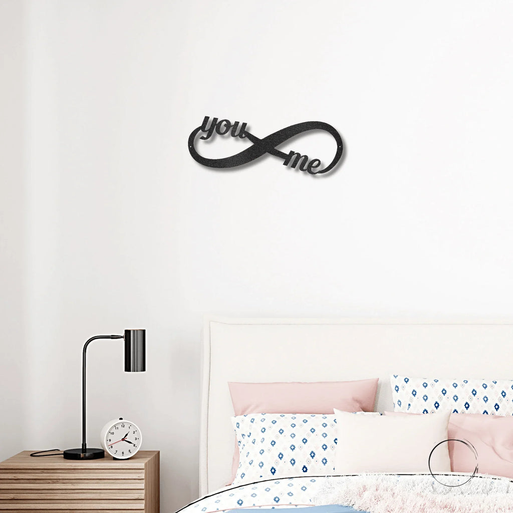 Romantic Home Decor "You & Me" Laser-Cut Infinity Metal Wall Art