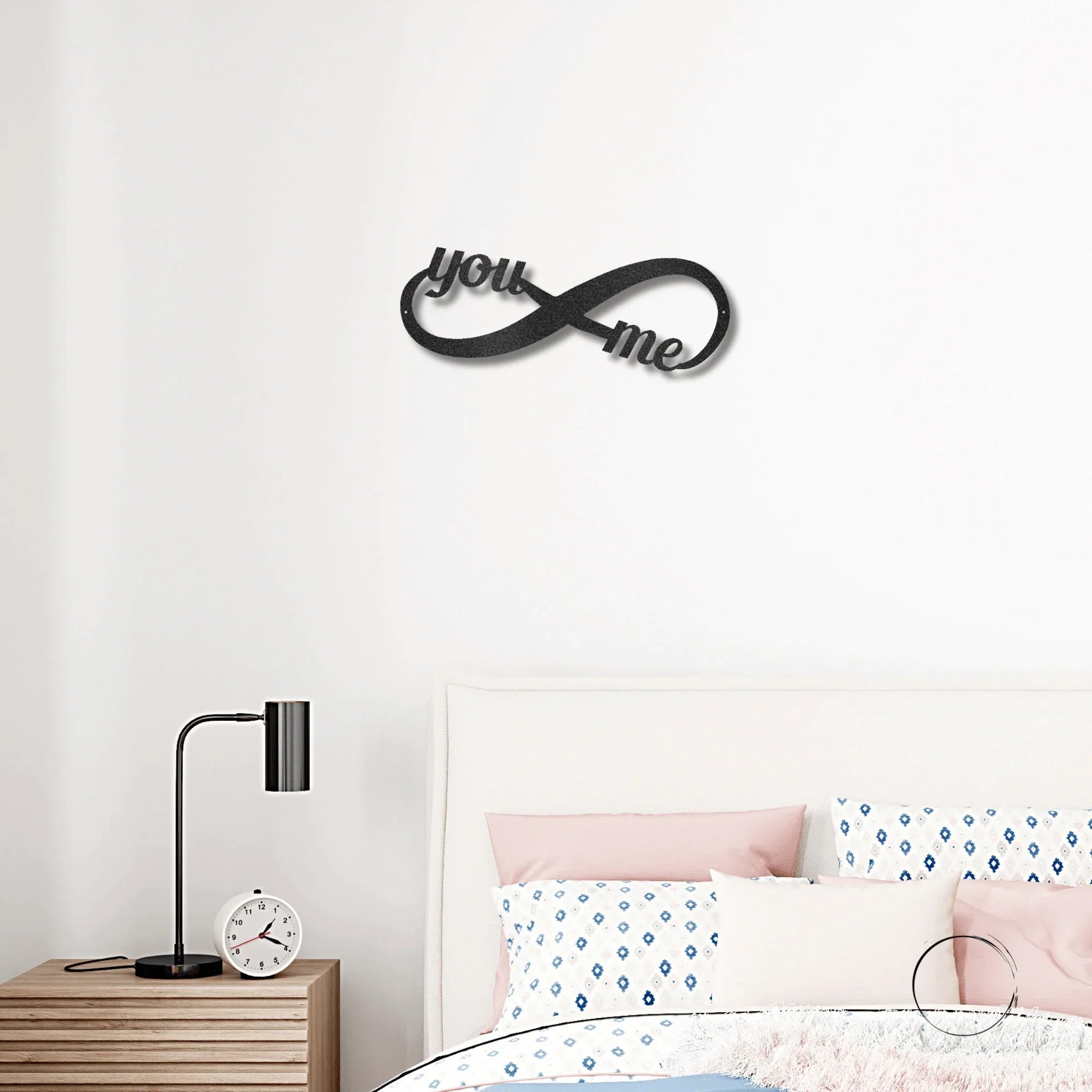 Romantic Home Decor "You & Me" Laser-Cut Infinity Metal Wall Art