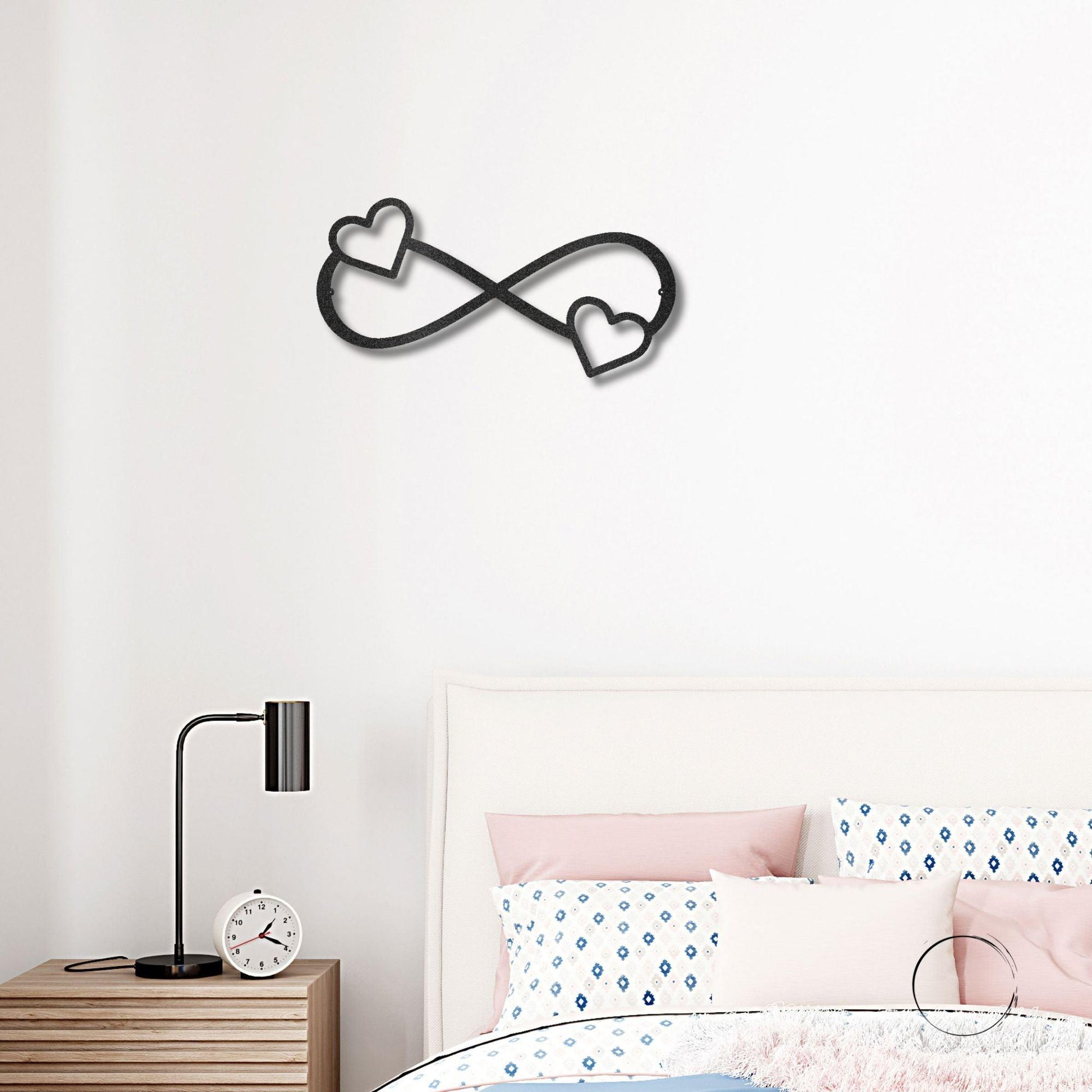 Double Heart Infinity Steel Wall Sign - Mallard Moon Gift Shop