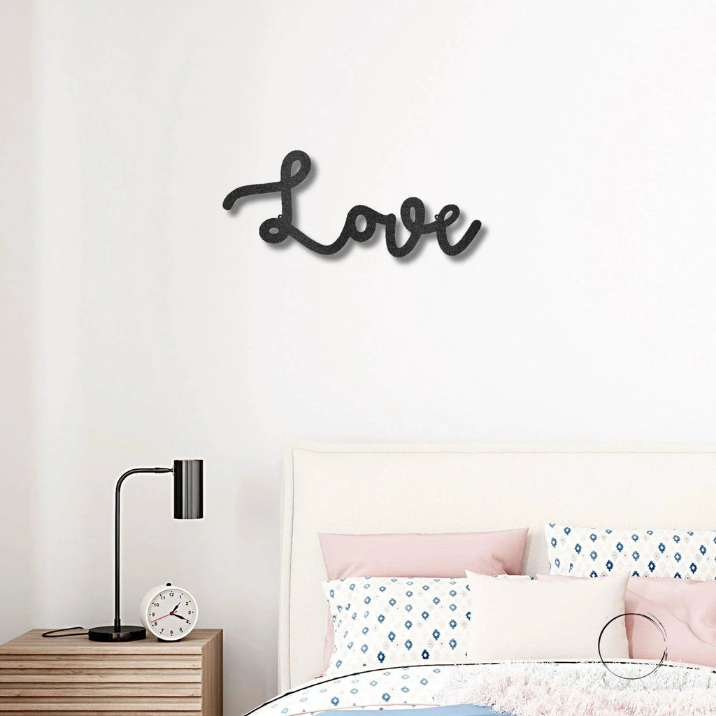 Love Script Metal Word Art Wall Sign