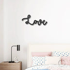 Love Script Metal Word Art Wall Sign