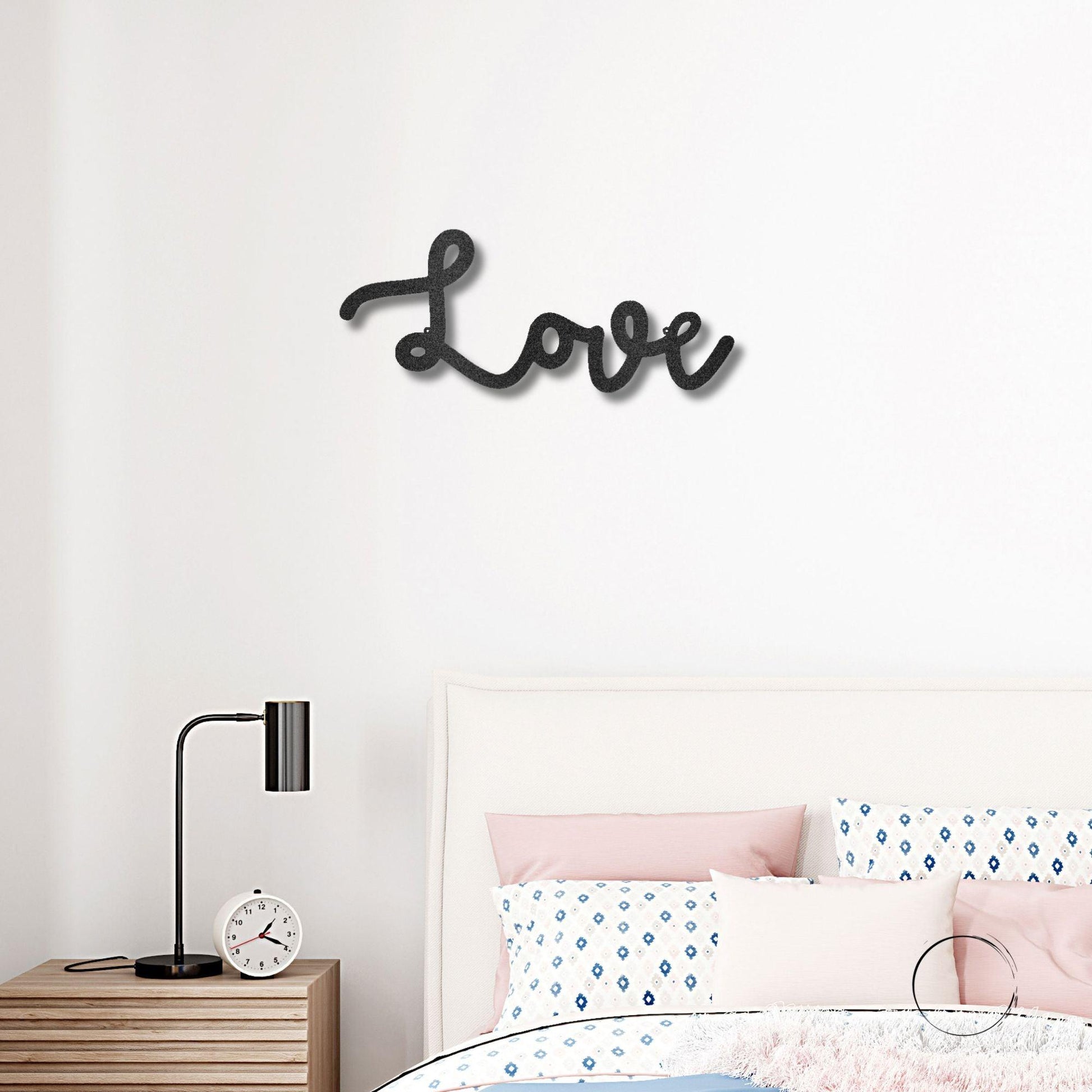 Love Script Metal Word Art Wall Sign - Mallard Moon Gift Shop