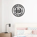 Personalized Elaborate Split Letter Name Initial Indoor Outdoor Steel Wall Sign Metal Art