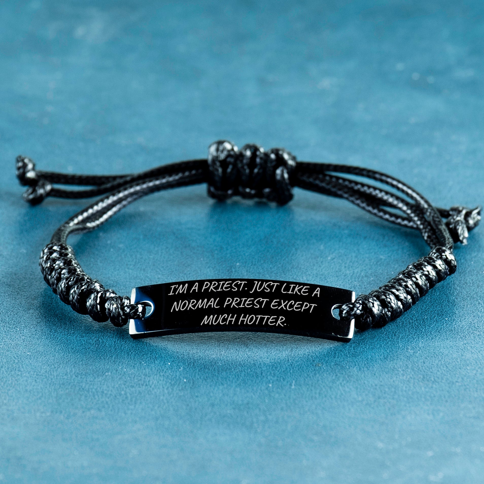 Bold Priest Rope Bracelet With Quote Great Birthday Gift For Him