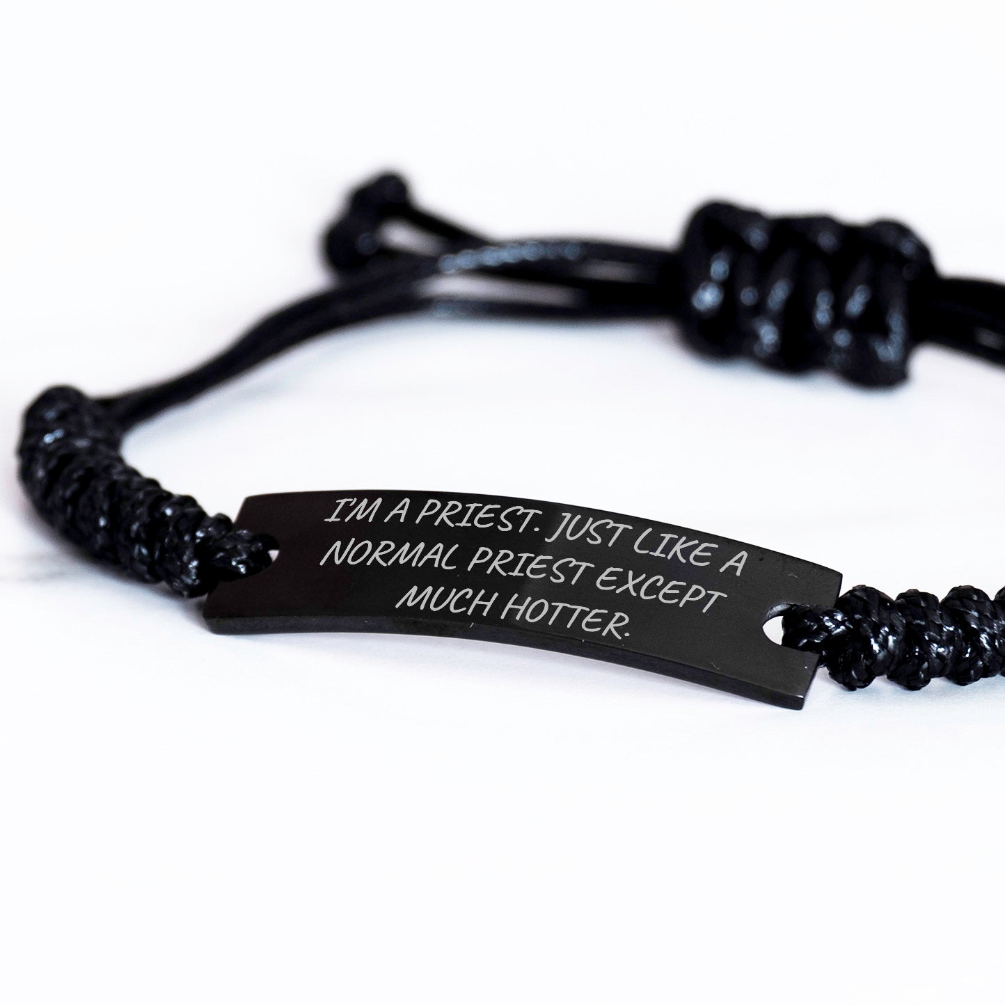 Bold Priest Rope Bracelet With Quote Great Birthday Gift For Him