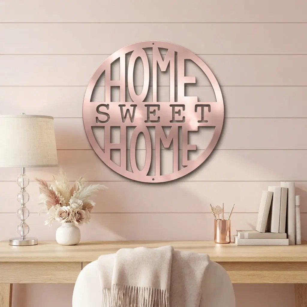 Home Sweet Home Metal Wall Art | Farmhouse Wall Decor | Rustic Home Sign | Modern Metal Wall Hanging | Made in USA