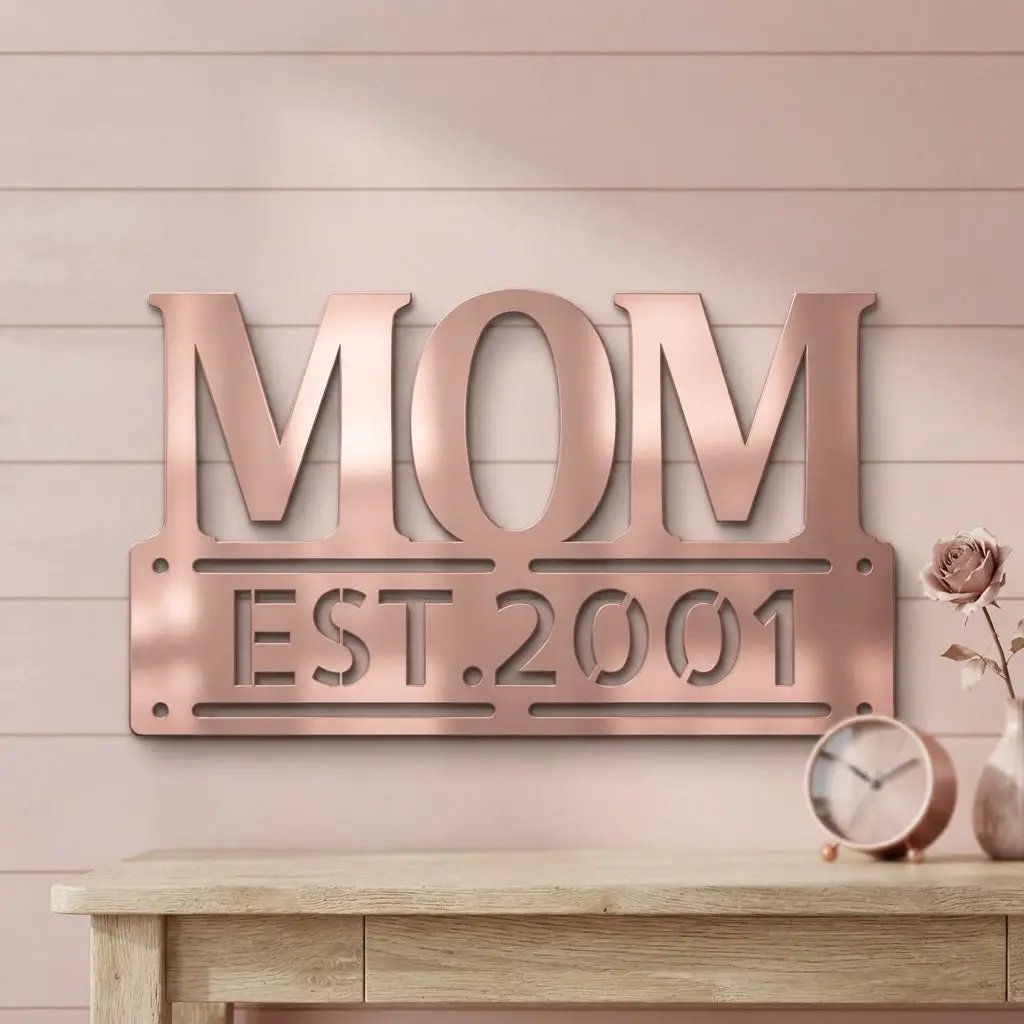 Personalized Mom Est. Year Metal Wall Art | Custom Mother's Day Gift | Mom Established Sign | Metal Home Decor | Made in USA