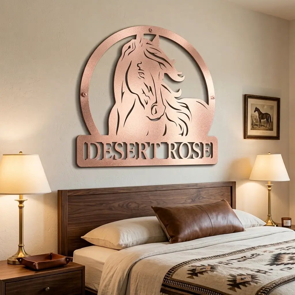 Personalized Horse Metal Wall Art | Custom Horse Name Sign | Equestrian Metal Wall Decor | Horse Lover Gift | Made in USA