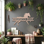 Personalized Horse Metal Wall Art Sign – Custom Ranch Name Sign – Western Barn Decor – Equestrian Steel Wall Art – Rustic Farmhouse Horse Lover Gift