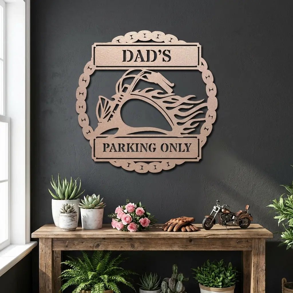 Personalized Motorcycle Metal Wall Art Sign – Custom Biker Name Sign – Garage Wall Decor – Man Cave Motorcycle Gift