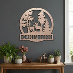 Deer in the Woods Personalized Metal Art Wall Sign: A Serene Slice of Nature for Your Home