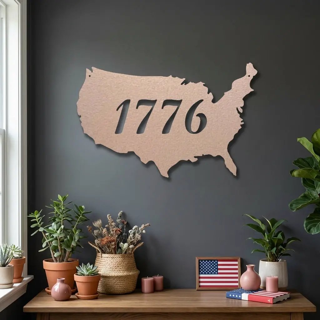 Patriotic Gift 1776 Metal Art Steel Wall Sign