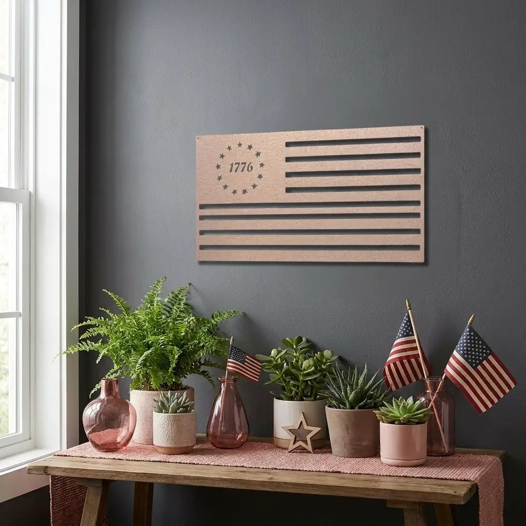 1776 American Flag Metal Art – A Bold Statement of Freedom