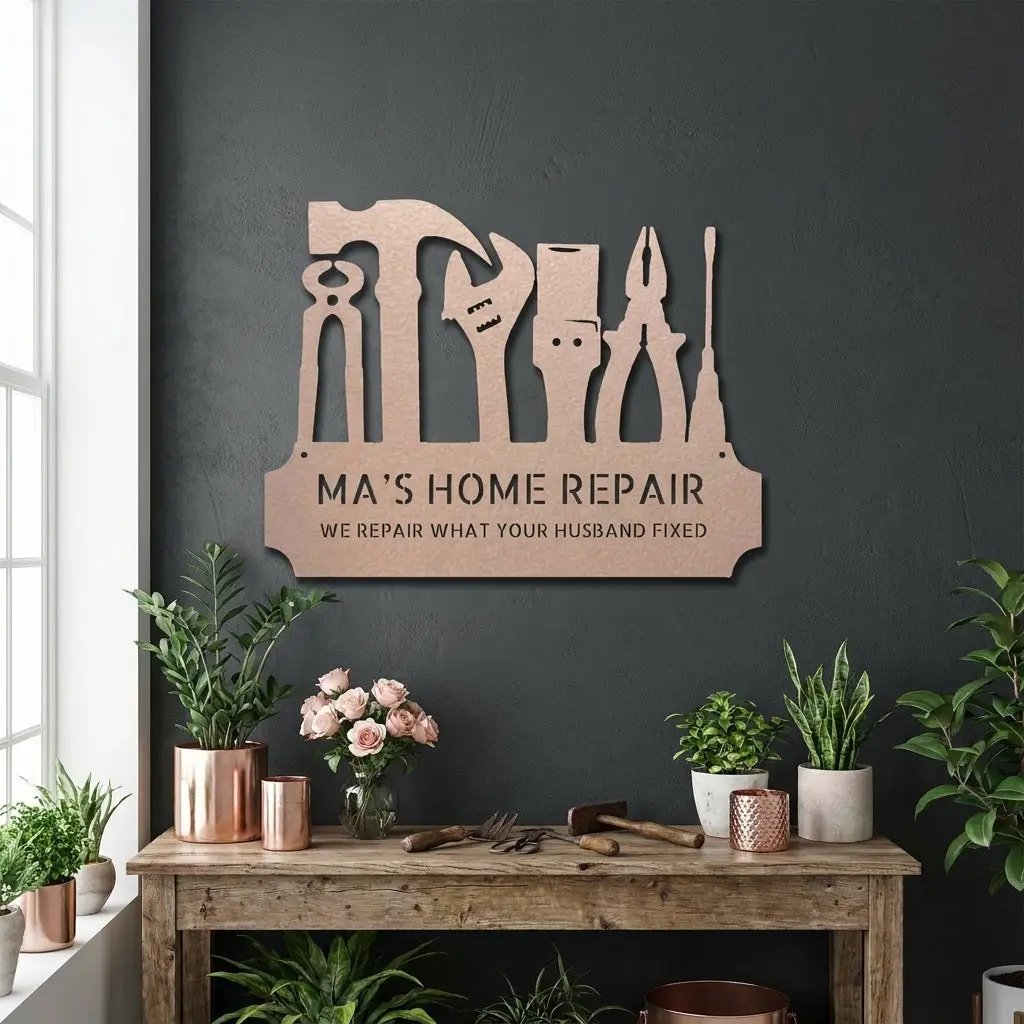 Personalized Tool Metal Wall Art – Mechanic Garage Decor – Workshop Wall Art – Gift for Dad