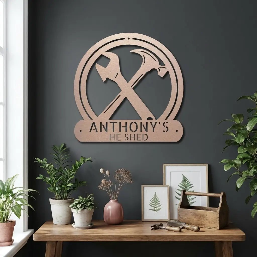 Personalized Workshop Metal Sign, Custom Garage Sign, He Shed Sign,