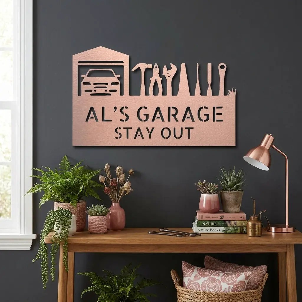 Garage Personalized Metal Sign, Custom Mechanic Wall Art, Car Enthusiast Decor, Automotive Shop Sign