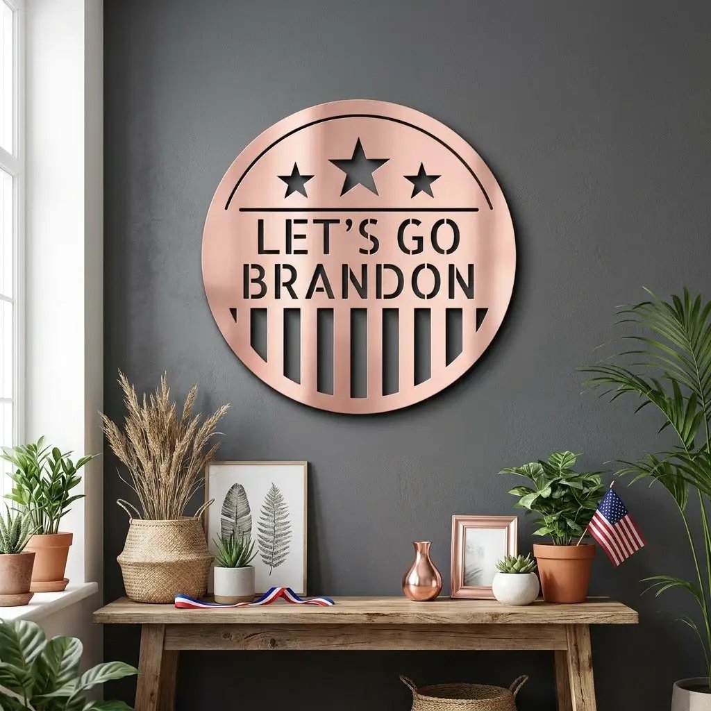 Personalized Patriotic Metal Wall Art Sign – Custom American Shield Steel Decor – Rustic USA Flag Wall Hanging – Farmhouse Patriotic Home Decor