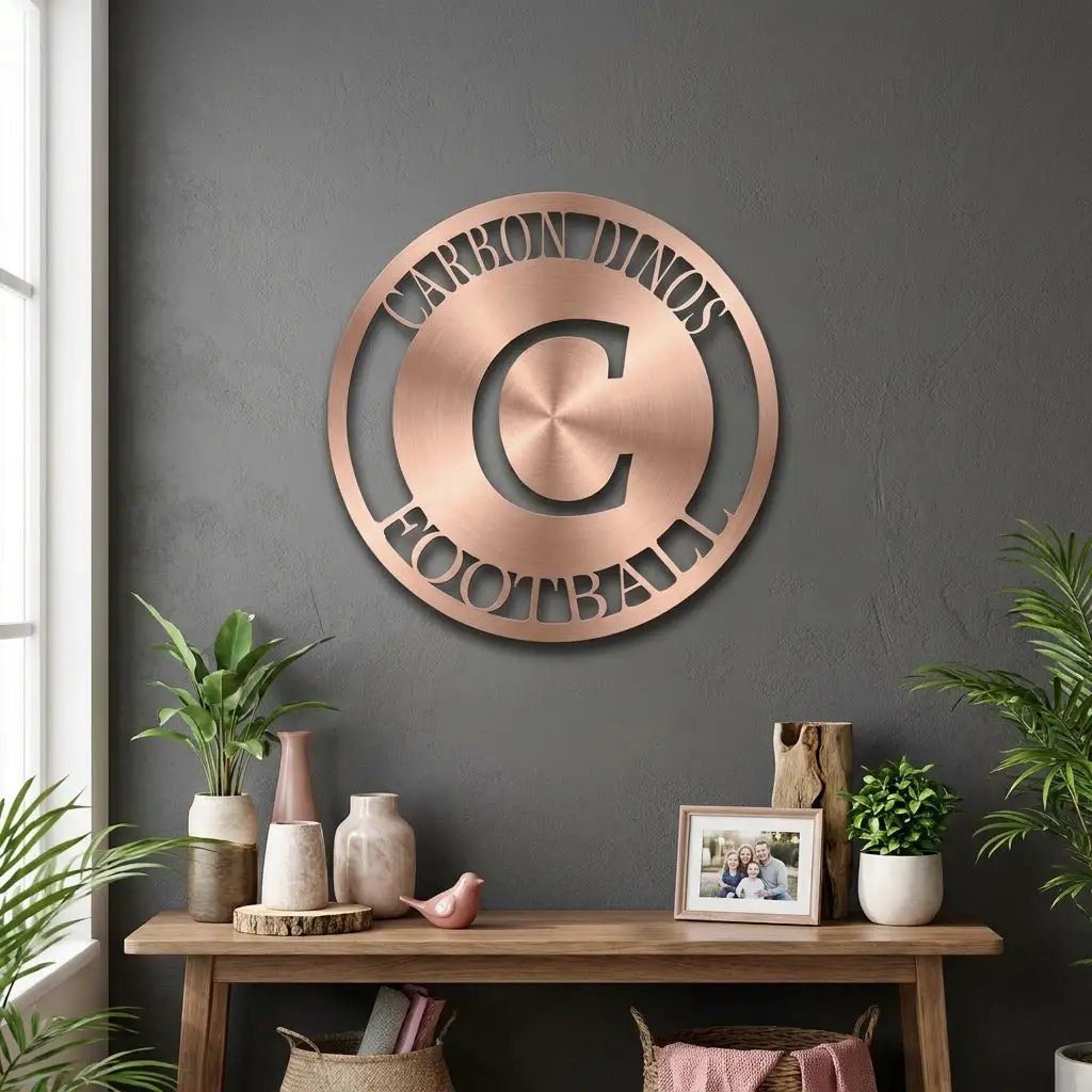 Initial Family Name Personalized Indoor Outdoor Steel Wall Sign Art