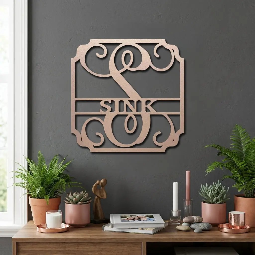 Personalized Monogram Metal Wall Sign: A Statement of Elegance & Identity