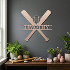 Personalized Baseball Bat Metal Wall Art with Name, Custom Baseball Sign, Boys Room Decor, Sports Wall Art, Baseball Player Gift Idea