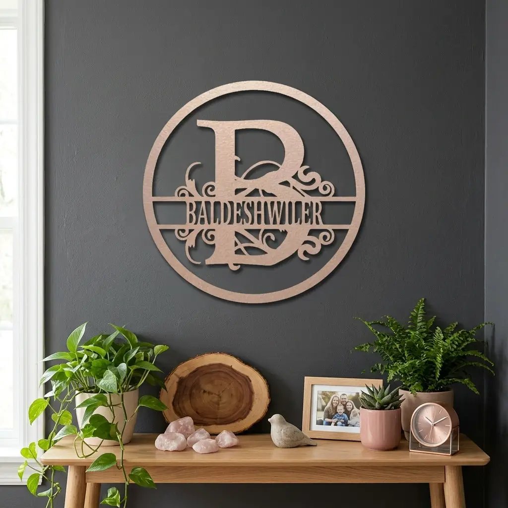 Monogrammed Elegance: Your Initial, Your Name, Your Style - Steel Wall Sign Art