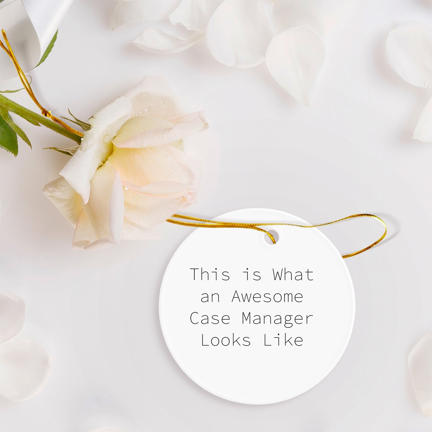 Case Manager Circle Christmas Ornament , 'This Is What An Awesome Case Manager Looks Like', Appreciation Gifts