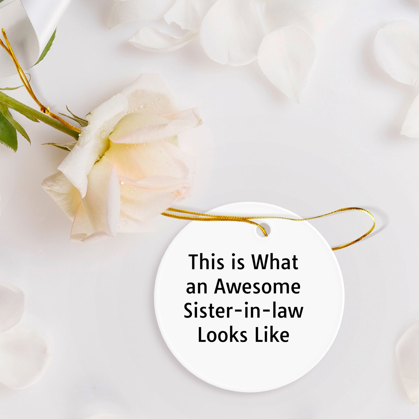 Funny Sister-in-law Circle Ornament, 'This Is What An Awesome Sister-in-law Looks Like', Gifts from Family to Sister-in-law, Christmas Unique Gifts
