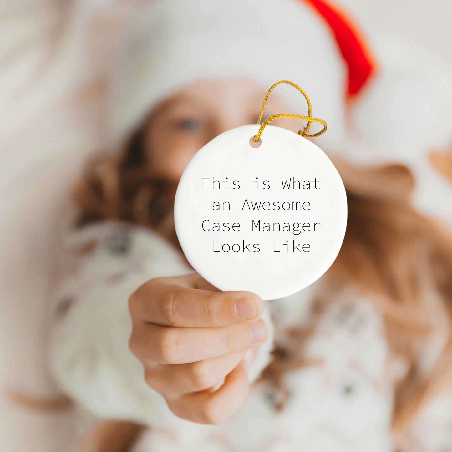 Case Manager Circle Christmas Ornament , 'This Is What An Awesome Case Manager Looks Like', Appreciation Gifts