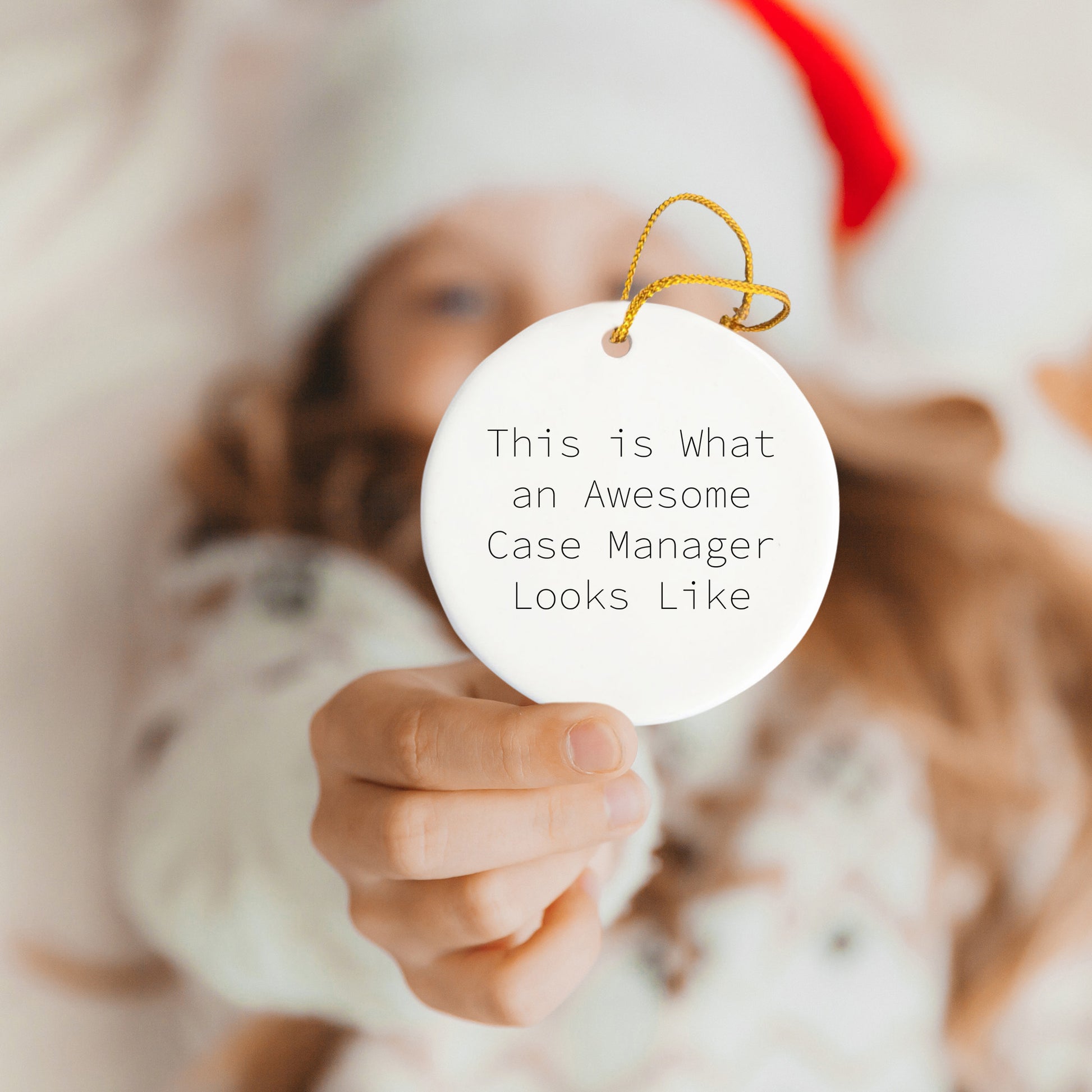 Case Manager Circle Christmas Ornament , 'This Is What An Awesome Case Manager Looks Like', Appreciation Gifts