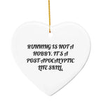Running Enthusiast Gifts from Friends for Christmas - Heart Ornament with Funny Quote