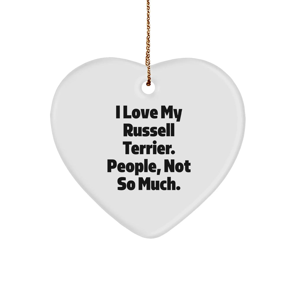 Russell Terrier Dog Lovers' Funny Heart Ornament, Gifts from Friends and Family, Russell Terrier Dog Christmas Unique Presents
