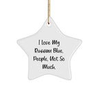Russian Blue Cat Lover Gifts, 'I Love My Russian Blue. People, Not So Much.' Star Ornament for Men, Women, Friends, Family, Gifts from Christmas