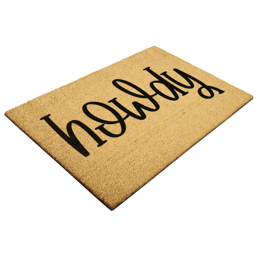 Rustic Howdy Welcome Doormat – Country Farmhouse Coir Entry Mat | Southern Greeting Door Mat | Western Home Décor Gift