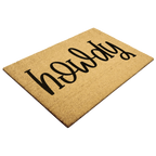 Rustic Howdy Welcome Doormat – Country Farmhouse Coir Entry Mat | Southern Greeting Door Mat | Western Home Décor Gift
