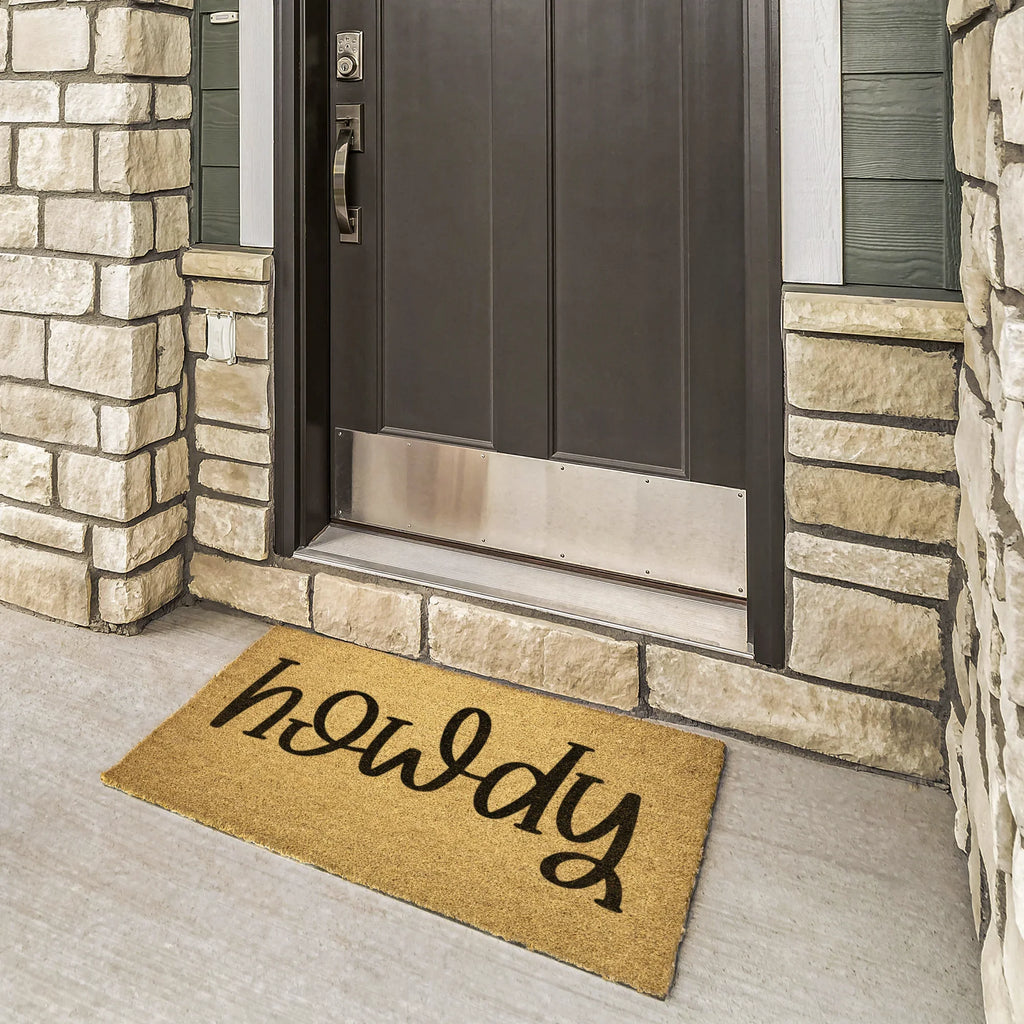 Rustic Howdy Welcome Doormat – Country Farmhouse Coir Entry Mat | Southern Greeting Door Mat | Western Home Décor Gift