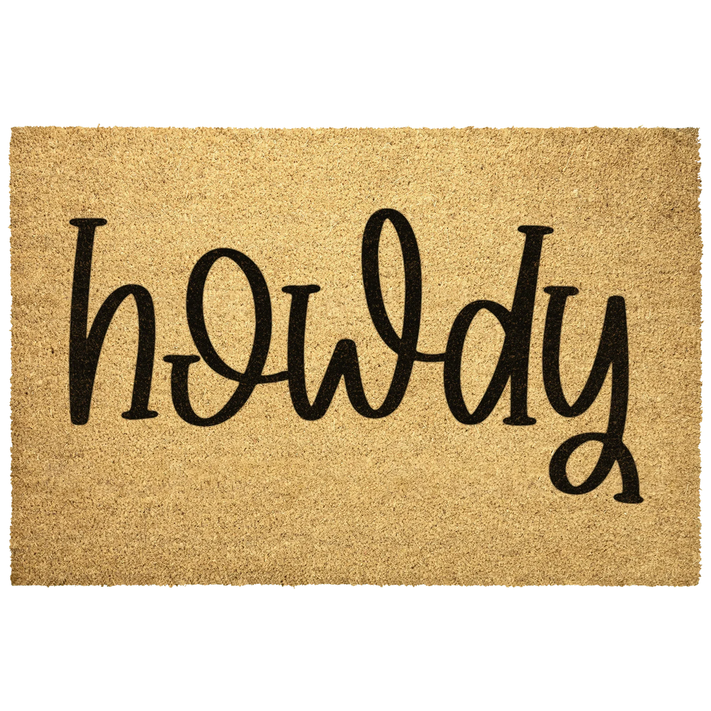 Rustic Howdy Welcome Doormat – Country Farmhouse Coir Entry Mat | Southern Greeting Door Mat | Western Home Décor Gift
