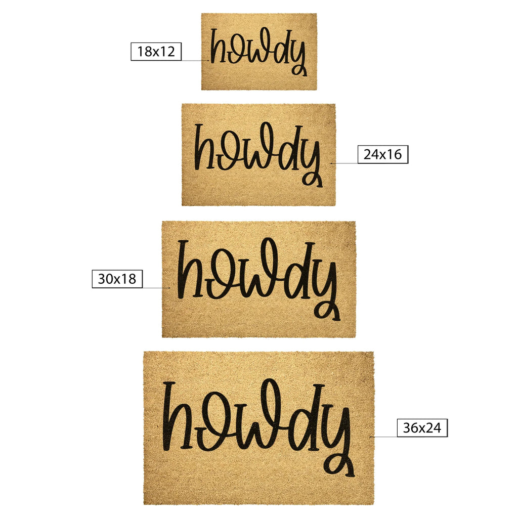 Rustic Howdy Welcome Doormat – Country Farmhouse Coir Entry Mat | Southern Greeting Door Mat | Western Home Décor Gift