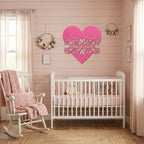 Newborn Baby Love Monogram Personalized Indoor Outdoor Steel Wall Sign Art
