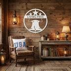 Personalized Liberty Bell Metal Sign | Custom Patriotic Wall Art | American Freedom Decor | Liberty Bell Steel Wall Hanging | Made in USA