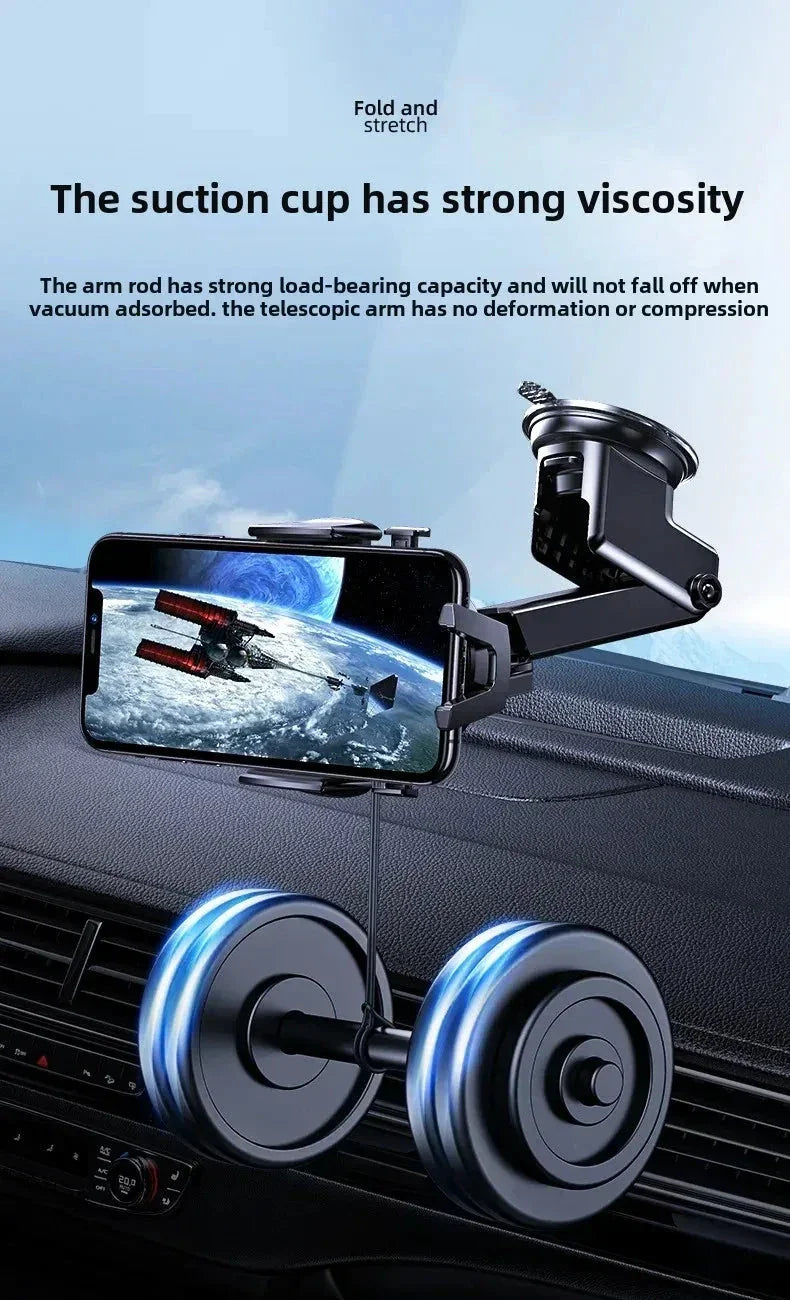 Car Mounted Phone Holder Dashboard Adhesive Suction Cup Gravity Extendable Auto Lock Car Navigation Support Bracket