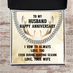 Hunting Season Love: Sarcastic Cuban Necklace Anniversary Gift for Hunter Husband